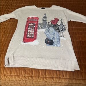 Love & Lace very Soft Cream Sweater with a Beautiful Design ❤️